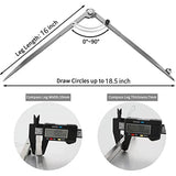 ZINMARK Compass for Geometry, Compass for Woodworking, 16 inch Precision Woodworking Compass with Wing Divider and Pencil Holder, Large Compass for Geometry, Woodworking Compass, Drafting, Drawing Compass