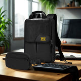 ZINZ Buy 1 Get 1 Free Slim & Expandable Laptop Backpack 15.6 16 17 inch Travel Business Backpack With Shoulder Bag Rainproof Day pack for Men and Women，Black