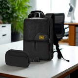 ZINZ Buy 1 Get 1 Free Slim & Expandable Laptop Backpack 15.6 16 17 inch Travel Business Backpack With Shoulder Bag Rainproof Day pack for Men and Women，Black