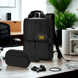 ZINZ Buy 1 Get 1 Free Slim & Expandable Laptop Backpack 15.6 16 17 inch Travel Business Backpack With Shoulder Bag Rainproof Day pack for Men and Women，Black