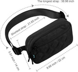 ZINZ Fanny Packs Waist Belt Bags for Travel and Daily Use, Crossbody Bum Hip Bag for Women and Men,Black