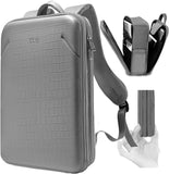 ZINZ Protective Laptop Backpack, Expandable Computer Bag Rucksack with Hard Leather Cover & 3 Compartments for 15 15.6 16 inch Notebooks, Ergonomic Shoulder Strap，B01K01