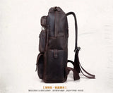 Vintage Crazy Horse Genuine Leather Men Backpack Travel Bagpack Male School Backpack Fashion Hiking Rucksack Mochila Book Bag