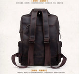 Vintage Crazy Horse Genuine Leather Men Backpack Travel Bagpack Male School Backpack Fashion Hiking Rucksack Mochila Book Bag