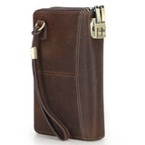 ZINZ Quality Genuine Leather Double Zipper Clutch Wallet for Men Rfid Blocking Card Holder Luxury Designer Business Handbag Phone Bag