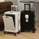 ZinMark 20 inch Carry on Luggage with Wheels Front opening Aluminum Frame Boarding Case Travel High Quality Portable Suitcase