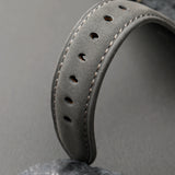 ZINZ Handmade gray genuine leather strap 20MM, Italian frosted top layer cowhide strap, vintage style men's watchband