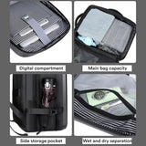 Men's 17" Laptop Hard Shell Backpack 50L Large Capacity Expandable Waterproof Travel Backpack USB Charging mochilas de hombre