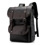gsVintage Laptop Leather Backpacks for School Bags Men PU Travel Leisure Large Capacity Waterproof Backpacks Students Schoolba