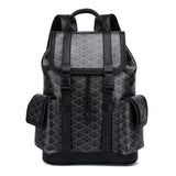 Fashion Flap Pockets Men's Backpacks Luxury Plaid Backpack Men Large Capacity Travel Bags 15-inch Laptop Backpack Male Schoolbag