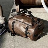 Adult Business Backpack Multi functional Handheld Travel Bag Rainproof Lightweight Leather Outdoor Men's Leisure Bag