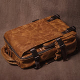 GURO Men's Genuine Leather Backpack Top Cowhide Outdoor Travel Bag Luxury Trendy Student School Bag Business Laptop Computer Bag