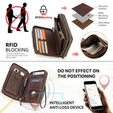 ZINZ Quality Genuine Leather Double Zipper Clutch Wallet for Men Rfid Blocking Card Holder Luxury Designer Business Handbag Phone Bag