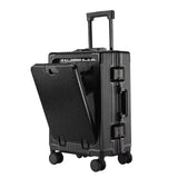 ZinMark 20 inch Carry on Luggage with Wheels Front opening Aluminum Frame Boarding Case Travel High Quality Portable Suitcase