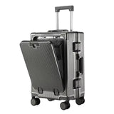 ZinMark 20 inch Carry on Luggage with Wheels Front opening Aluminum Frame Boarding Case Travel High Quality Portable Suitcase