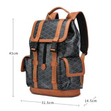 Luxury Plaid Backpack Men Fashion Flap Pockets Men's Backpacks Large Capacity Travel Bags 15-inch Laptop Backpack Male Schoolbag