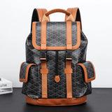 Fashion Flap Pockets Men's Backpacks Luxury Plaid Backpack Men Large Capacity Travel Bags 15-inch Laptop Backpack Male Schoolbag