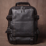 GURO Men's Genuine Leather Backpack Top Cowhide Outdoor Travel Bag Luxury Trendy Student School Bag Business Laptop Computer Bag