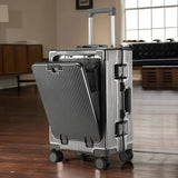 ZinMark 20 inch Carry on Luggage with Wheels Front opening Aluminum Frame Boarding Case Travel High Quality Portable Suitcase