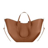 ZinMark Leather Handbag Tote Bag For Women Cowhide Shoulder Bag Design Large Capacity Totes Top Handle Hobo Shopper Bag