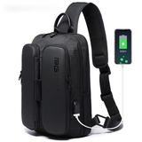 Sling Crossbody Bag Casual Crossbody Bags Male USB Charging Shoulder Bag Oxford Messenger Bag Waterproof