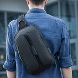 Sling Crossbody Bag Shoulder Bag Men USB Charging Crossbody Bag Water Repellent Fit for 9.7inch Ipad