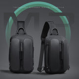 Sling Crossbody Bag Shoulder Bag Men USB Charging Crossbody Bag Water Repellent Fit for 9.7inch Ipad