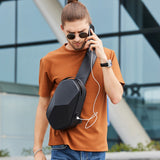 Hard Shell Sling Bag Crossbody Bag Travel Bag Waterproof Short Trip Chest Bag Pack for Men
