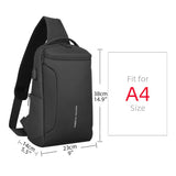 Sling Bag Fits 12inch iPad Shoulder Messenger Bags Male Waterproof USB Recharging