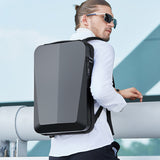 Hard Shell Backpack with Lock Anti-theft 15.6inch Waterproof Backpack Carbon Fiber USB Charging