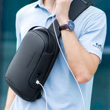 Anti-theft Sling Crossbody Bag for Men Short Trip Crossbody Bag  USB Charging Water-resistant Messenger