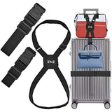3 PCS High Elastic Luggage Straps Suitcase Belt with Lock-Buckles and Heavy Duty Bag Bungees Travel Accessories