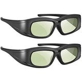 Hseok Active Shutter 3D Glasses 2 Pack, Rechargeable Bluetooth 3D Glasses Compatible with Epson 3D Projector, TDG-BT500A TDG-BT400A