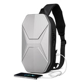 Sling Bag Hard Shell Crossbody Bag Waterproof Short Trip USB Charging Port Teenage 10L