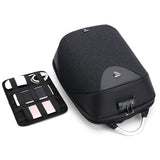 Stylish Anti Theft Travel Backpack with Cable Storage Board USB Charging Port for Men with Water Bottle Holder