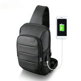 Sling Crossbody Bag for Men USB Charging Shoulder Bag Water Resistant Oxford Crossbody Bag