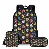 Skull Print Backpack for Girls School Bag Set Student Bookbag Children Satchel Daypack