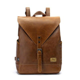 Stylish Vintage Leather Backpack for Women Travel Backpack PU Leather Business Bag Large Laptop Bag