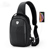 Hard Shell Sling Bag Crossbody Bag For Men Waterproof Anti-theft Men's Shoulder Bag Multifunction USB Charging Chest Bags