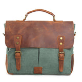 Vintage Messenger Bag Shoulder Bag Breifcase Handbag Leather Bag for Men Travel