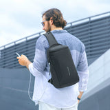 Sling Crossbody Bag Fits 12inch iPad Shoulder Messenger Bags Male Waterproof USB Recharging Sling bag