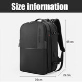Men's Travel Backpack 37L USB Charging Port Recharging Multi-layer Space Travel Bag