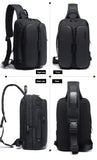 Sling Crossbody Bag Casual Crossbody Bags Male USB Charging Shoulder Bag Oxford Messenger Bag Waterproof
