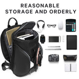 Leather Sling Crossbody Bag for Men Women with USB Charging Oxford Waterproof Large Capacity