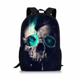 Skull 3D Print School Backpack for Boys Girls Book Bag Casual Shoulder Bags 16Inch
