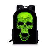 Skull 3D Print School Backpack for Boys Girls Book Bag Casual Shoulder Bags 16Inch