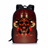 Skull 3D Print School Backpack for Boys Girls Book Bag Casual Shoulder Bags 16Inch