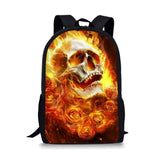 Skull 3D Print School Backpack for Boys Girls Book Bag Casual Shoulder Bags 16Inch