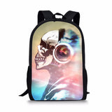 Skull 3D Print School Backpack for Boys Girls Book Bag Casual Shoulder Bags 16Inch
