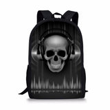 Skull 3D Print School Backpack for Boys Girls Book Bag Casual Shoulder Bags 16Inch